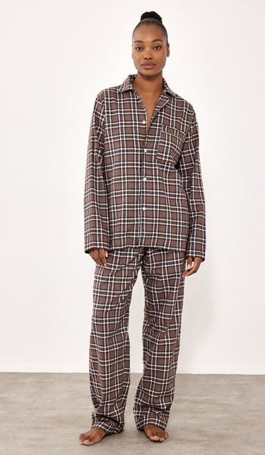 סט מכופתר פלנל - בילי חום משובץ