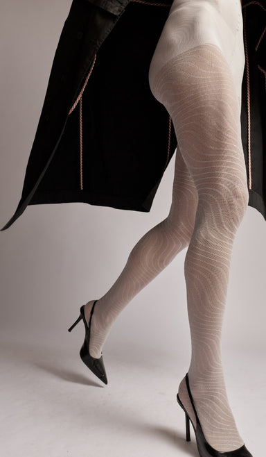 גרביון גלים - לבן כסוף