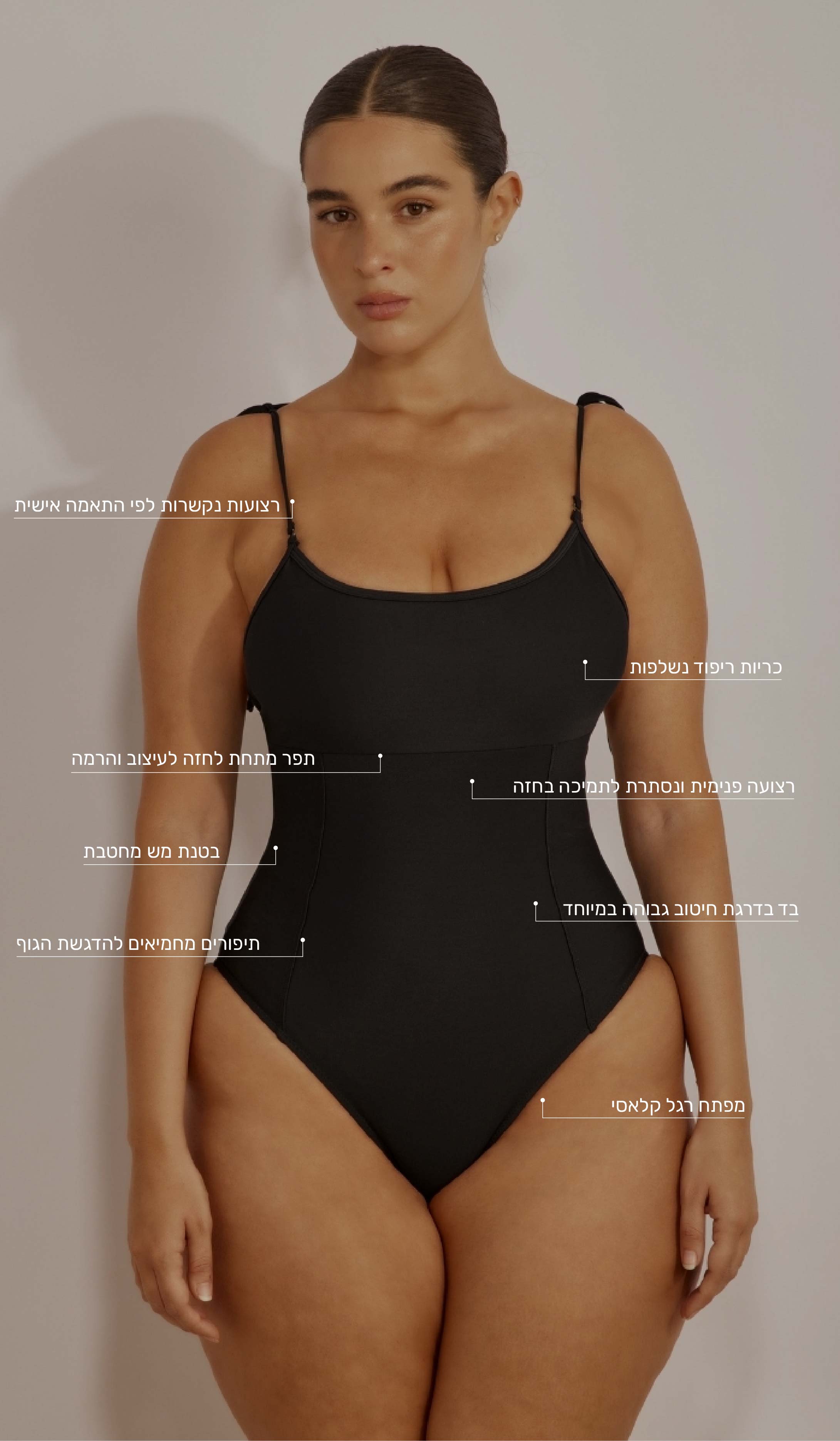 בגד ים שלם לנשים - ג'ולין שחור