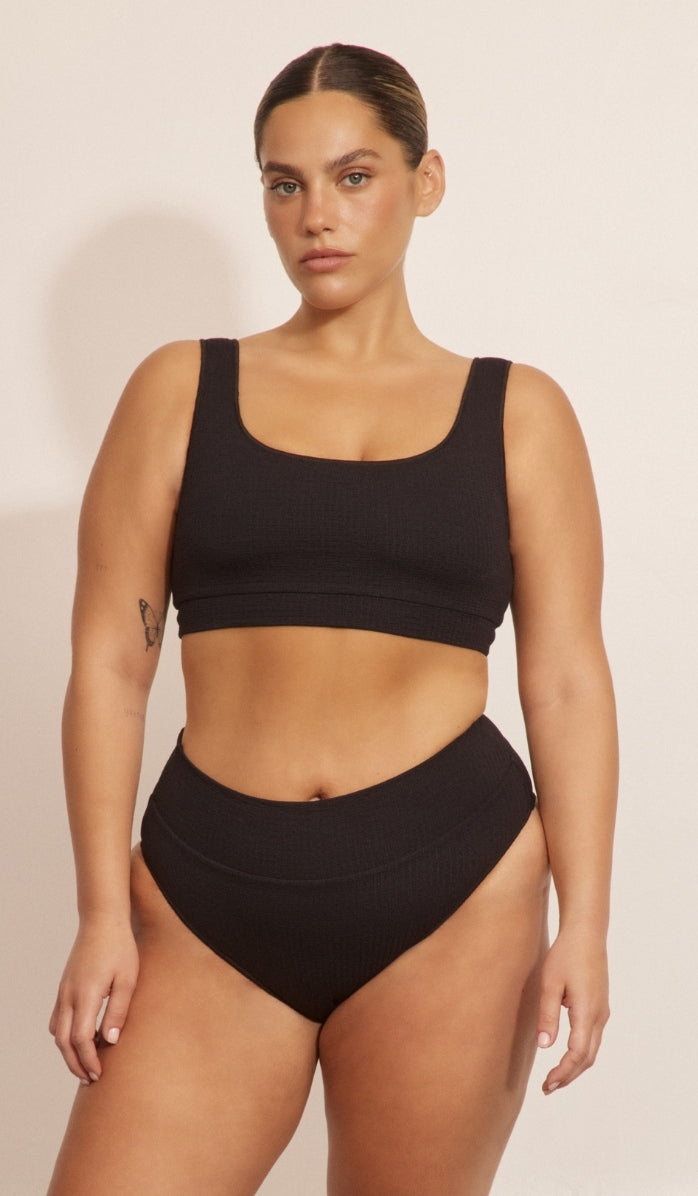 טופ ביקיני לנשים - אמילי שחור וופל