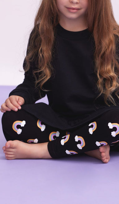 גרביון ילדות ללא כף רגל - ממלכת הקשתות שחור