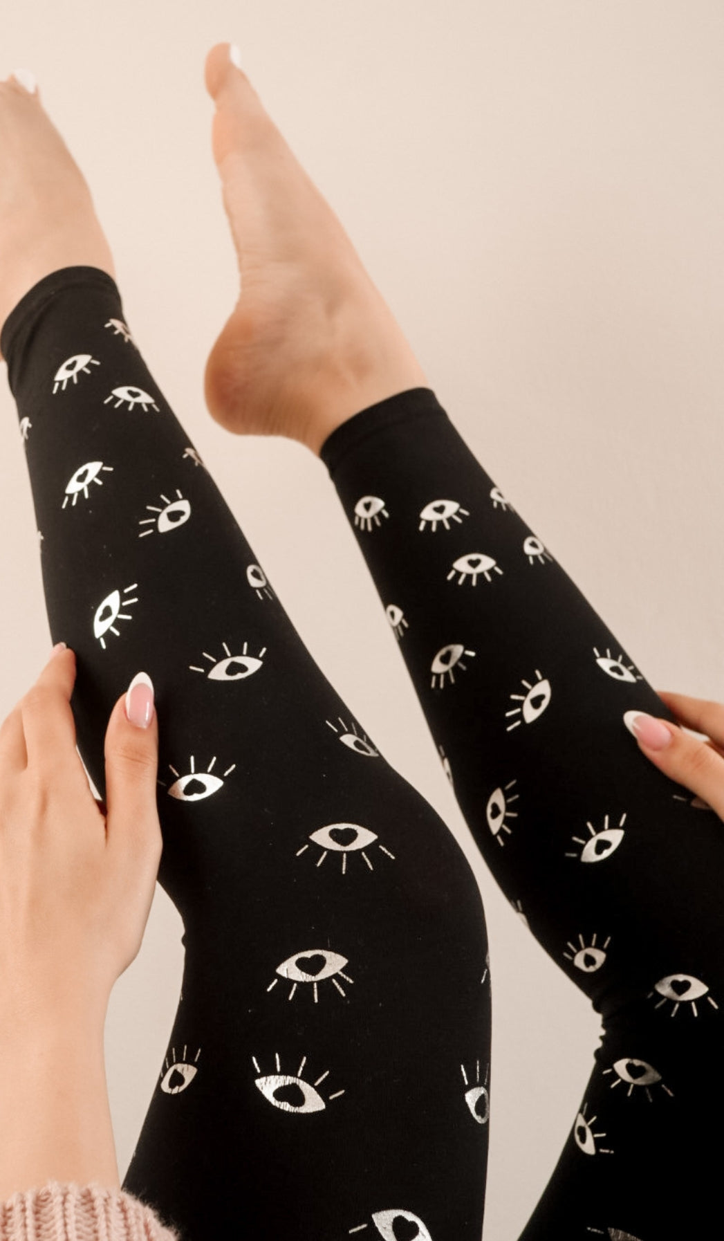 גרביון נשים ללא כף רגל - נגד עין הרע שחור