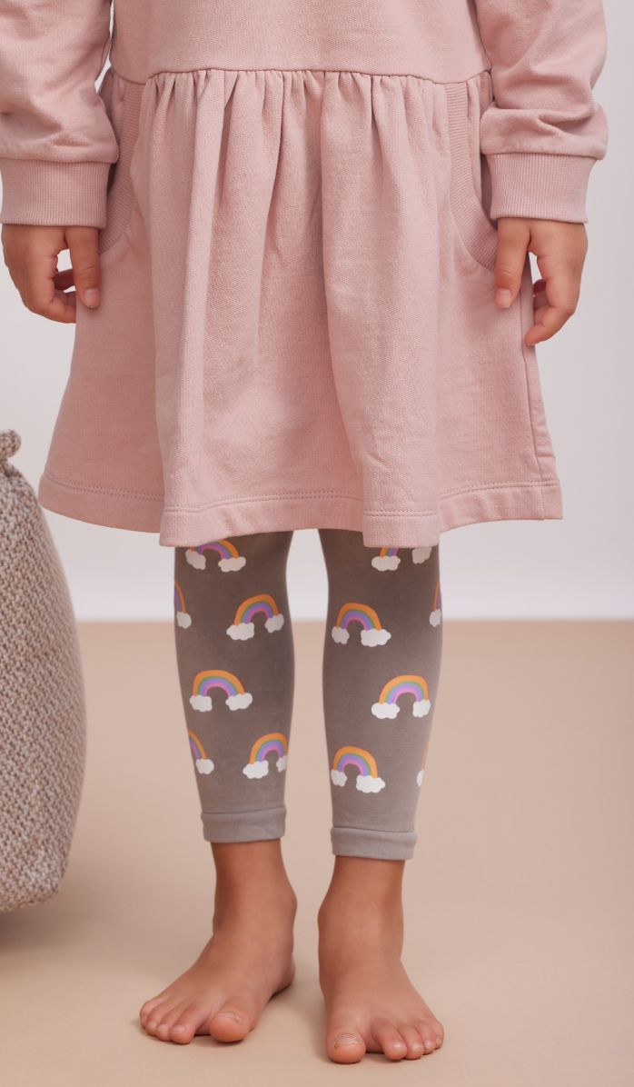 גרביון ילדות ללא כף רגל - ממלכת הקשתות אפור