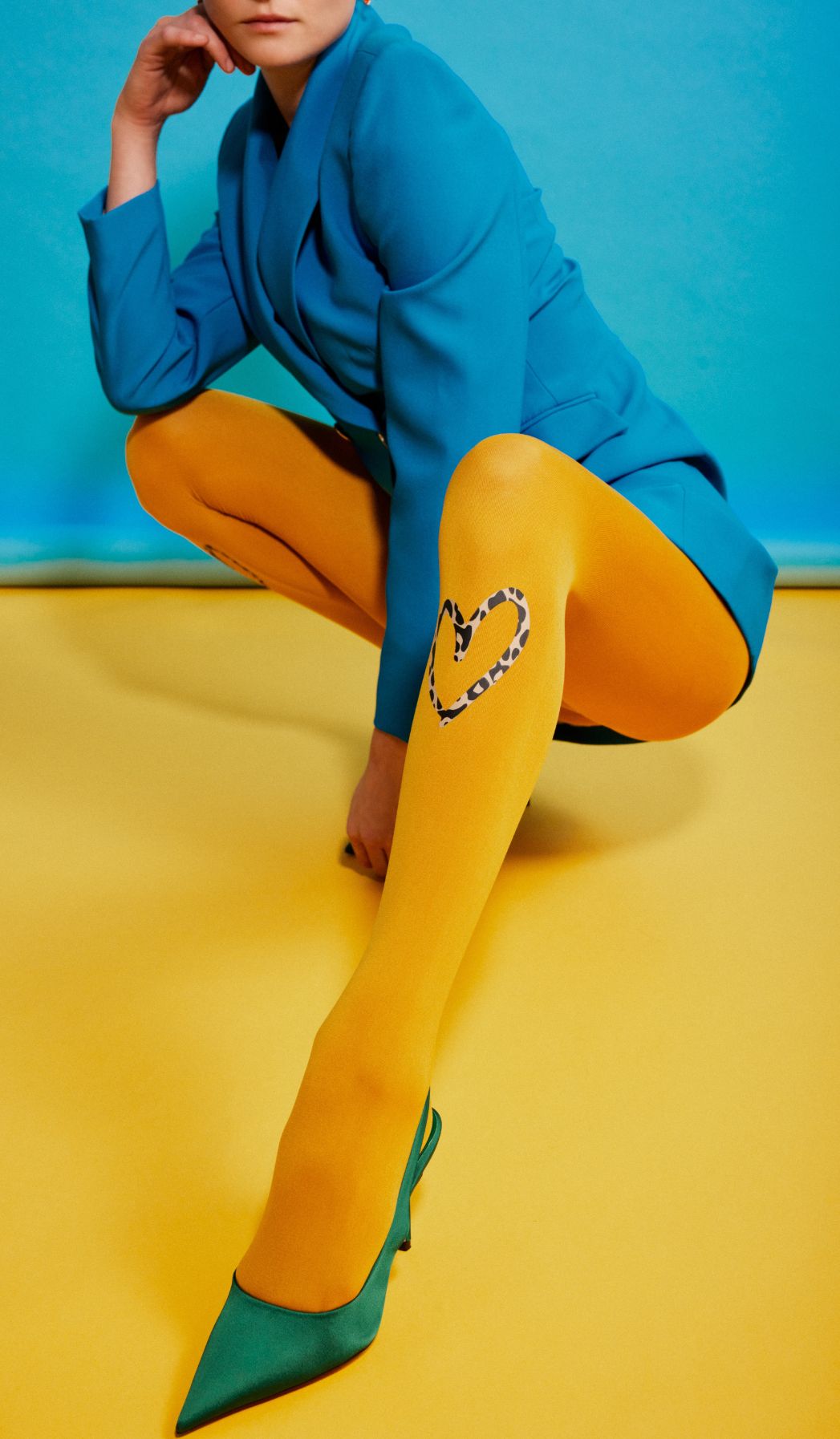 גרביון נשים אטום - אהבה פראית חרדל