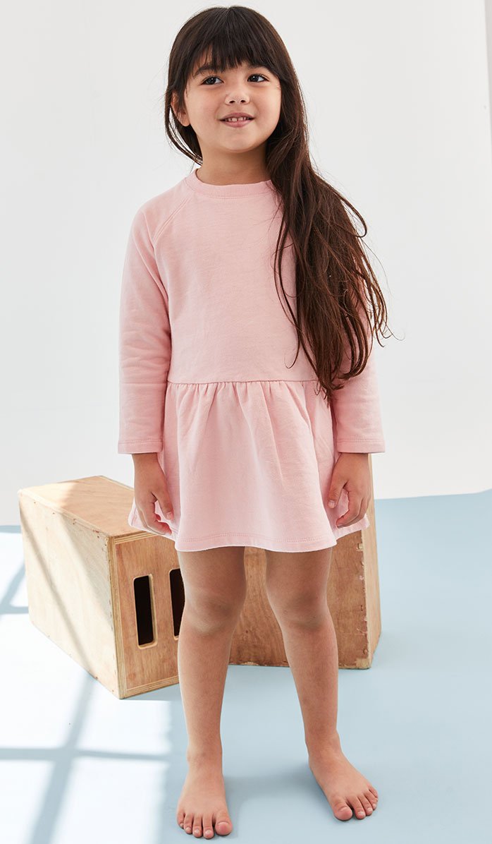 שמלת פוטר לילדות בגזרת סווינג ורוד בייבי