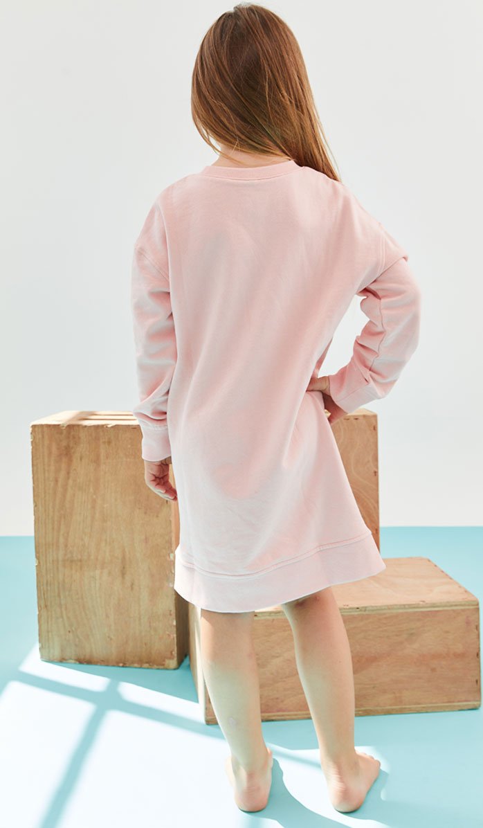 שמלת פוטר לילדות בגזרת זיפר ורוד בייבי