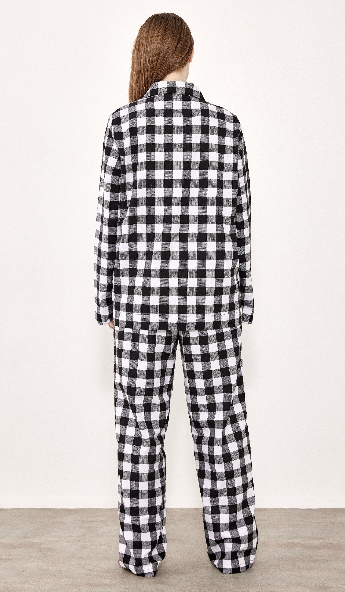 סט מכופתר פלנל - בילי שחור לבן משובץ