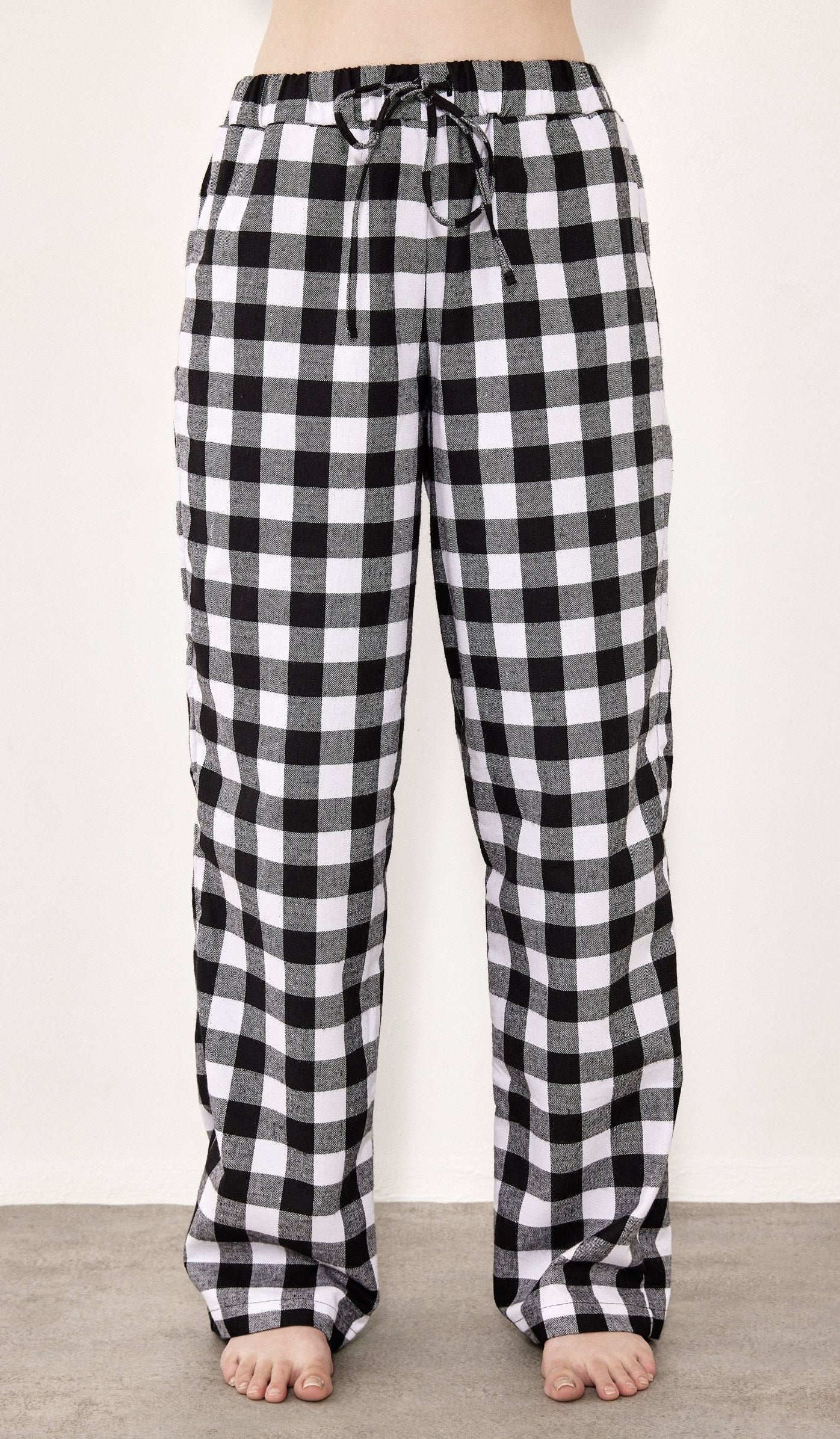 סט מכופתר פלנל - בילי שחור לבן משובץ