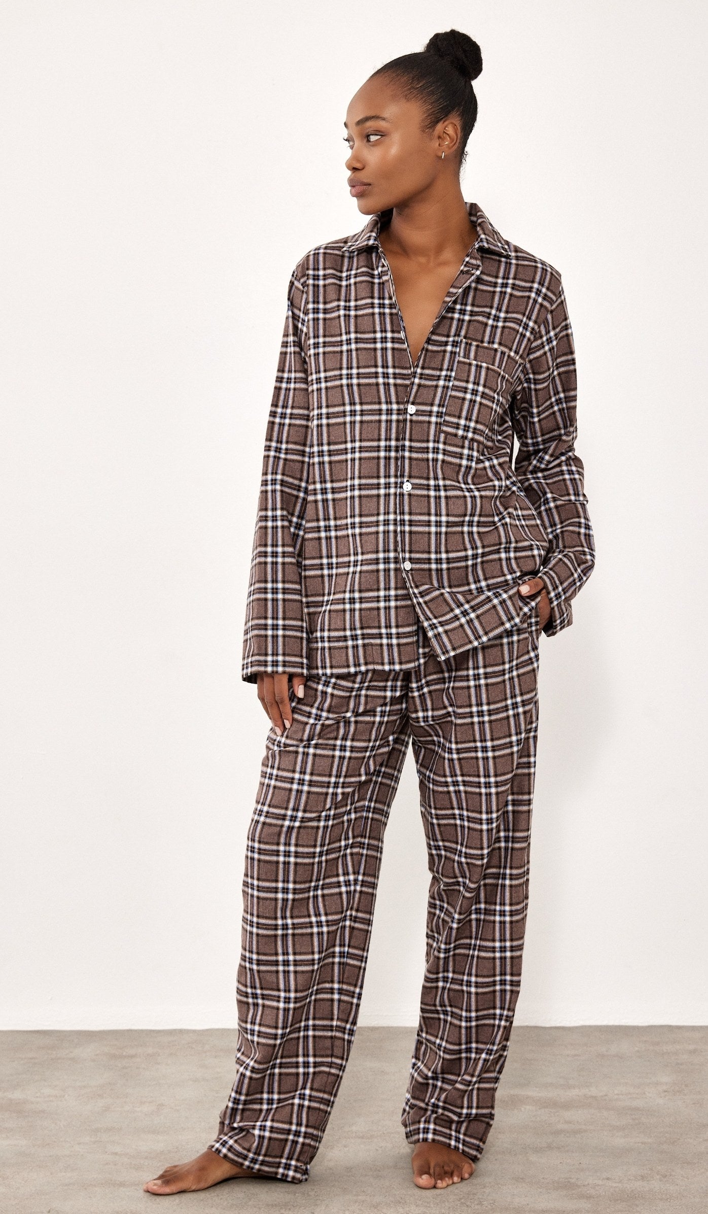 סט מכופתר פלנל - בילי חום משובץ