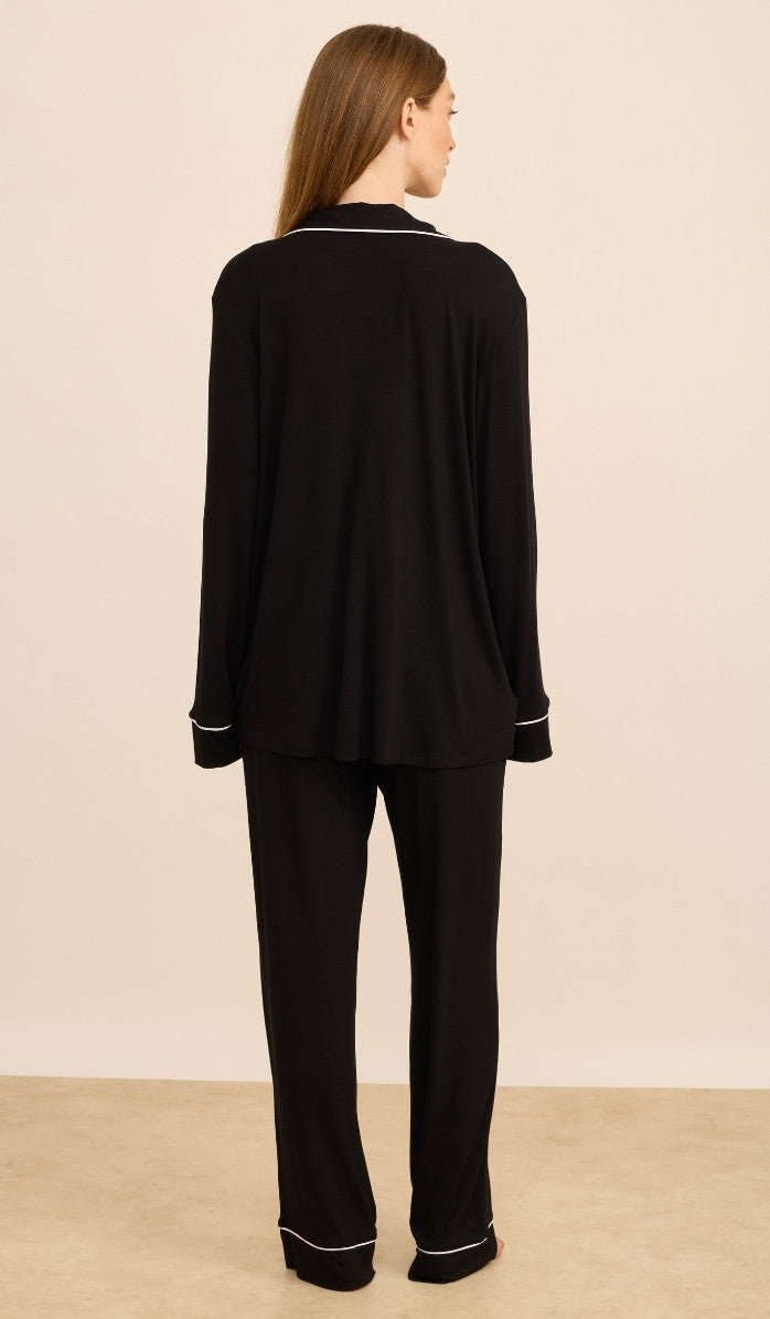 סט מכופתר מבד מודל - אלכסה שחור