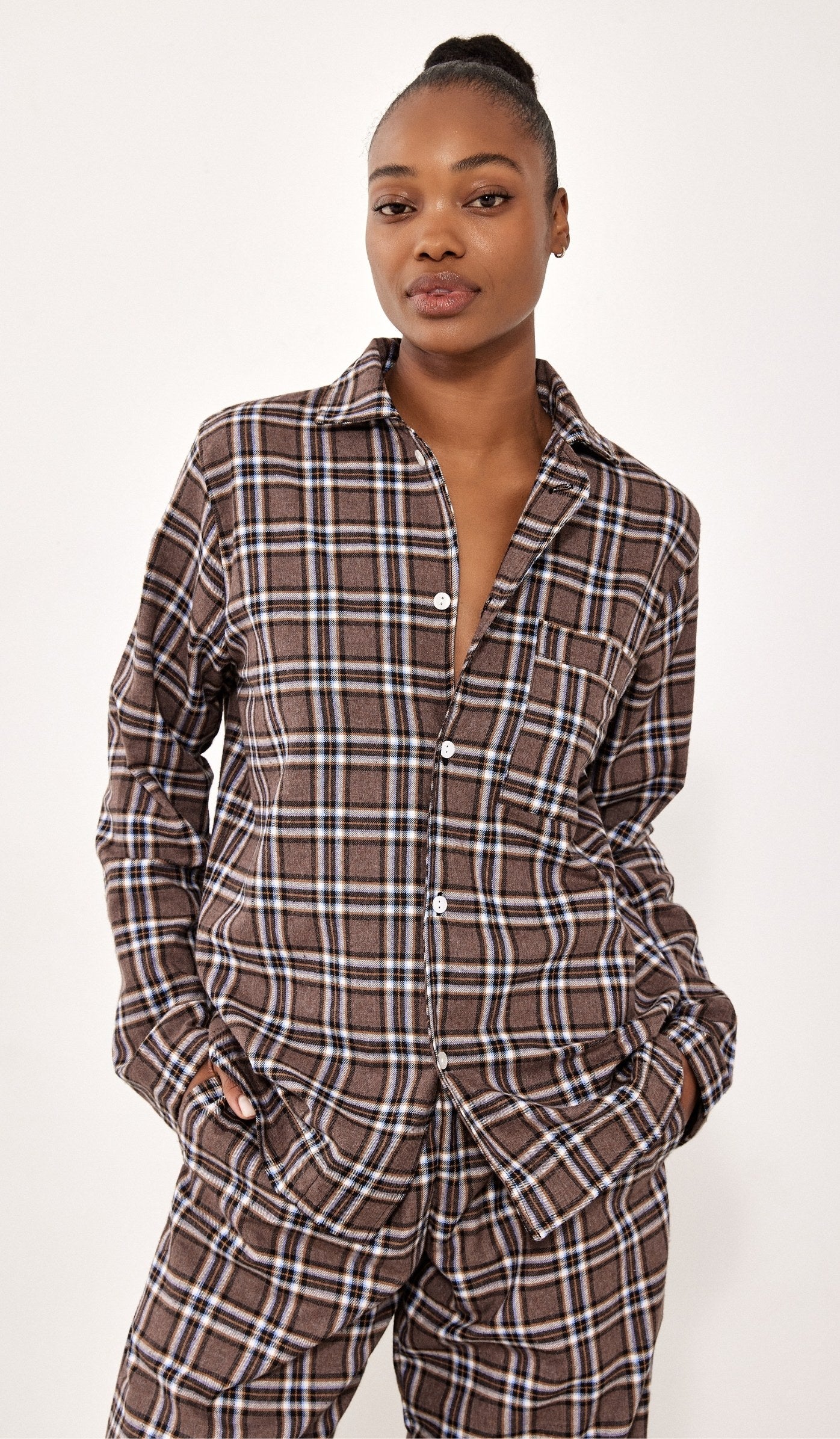 סט מכופתר פלנל - בילי חום משובץ