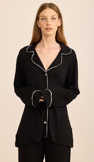 סט מכופתר מבד מודל - אלכסה שחור