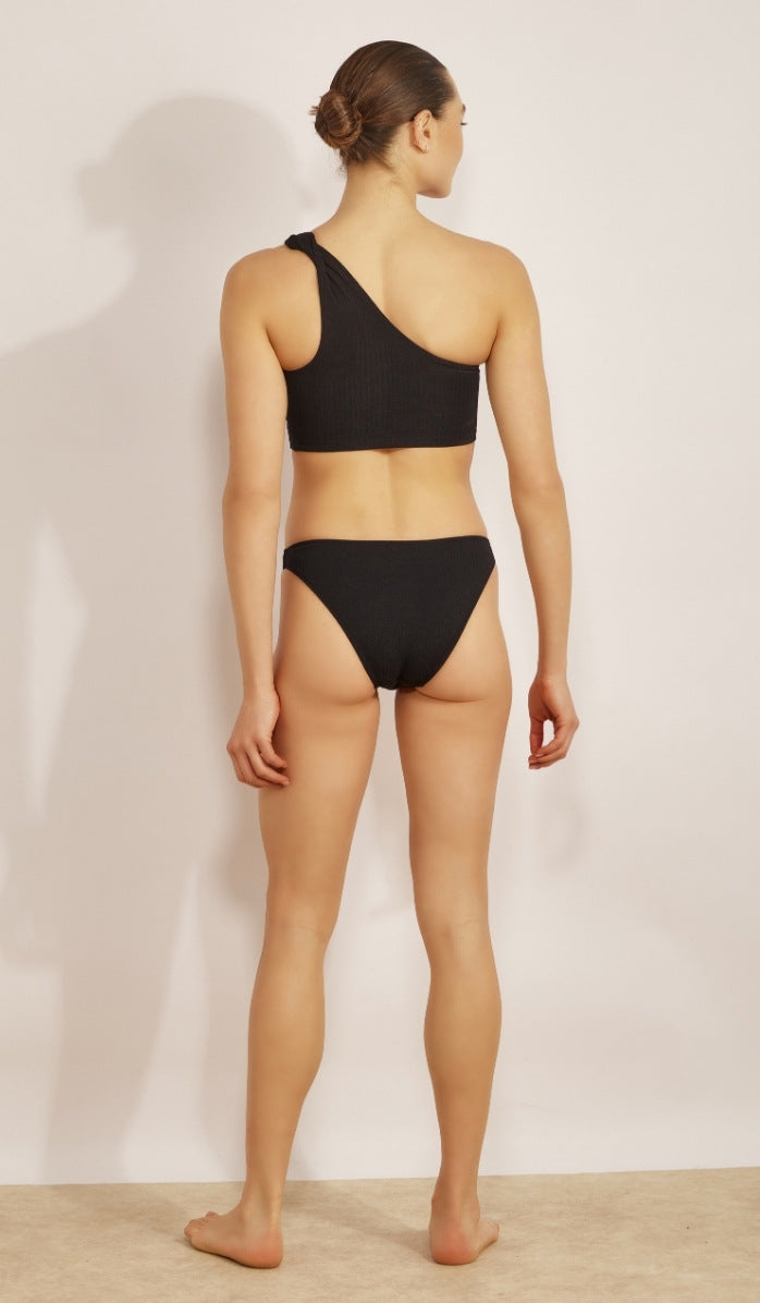 טופ ביקיני לנשים - דקוטה שחור וופל