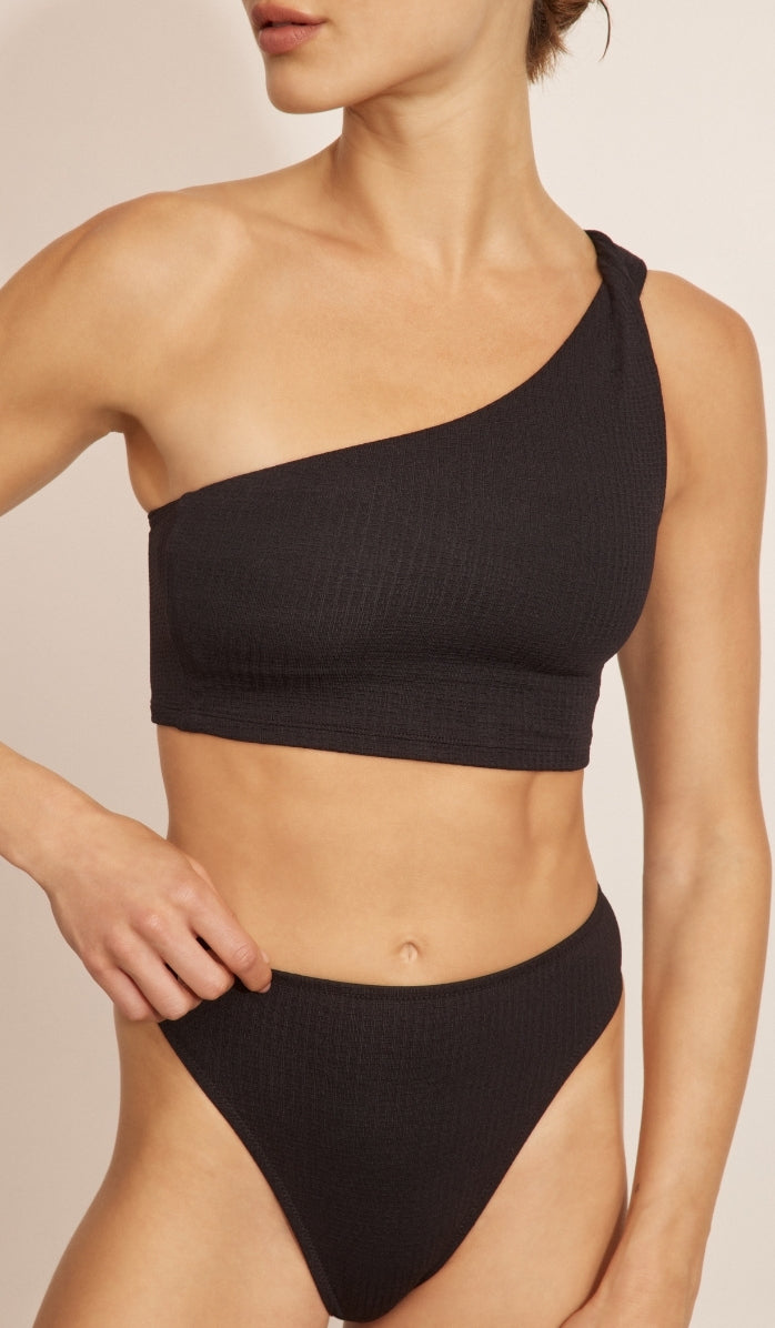 טופ ביקיני לנשים - דקוטה שחור וופל