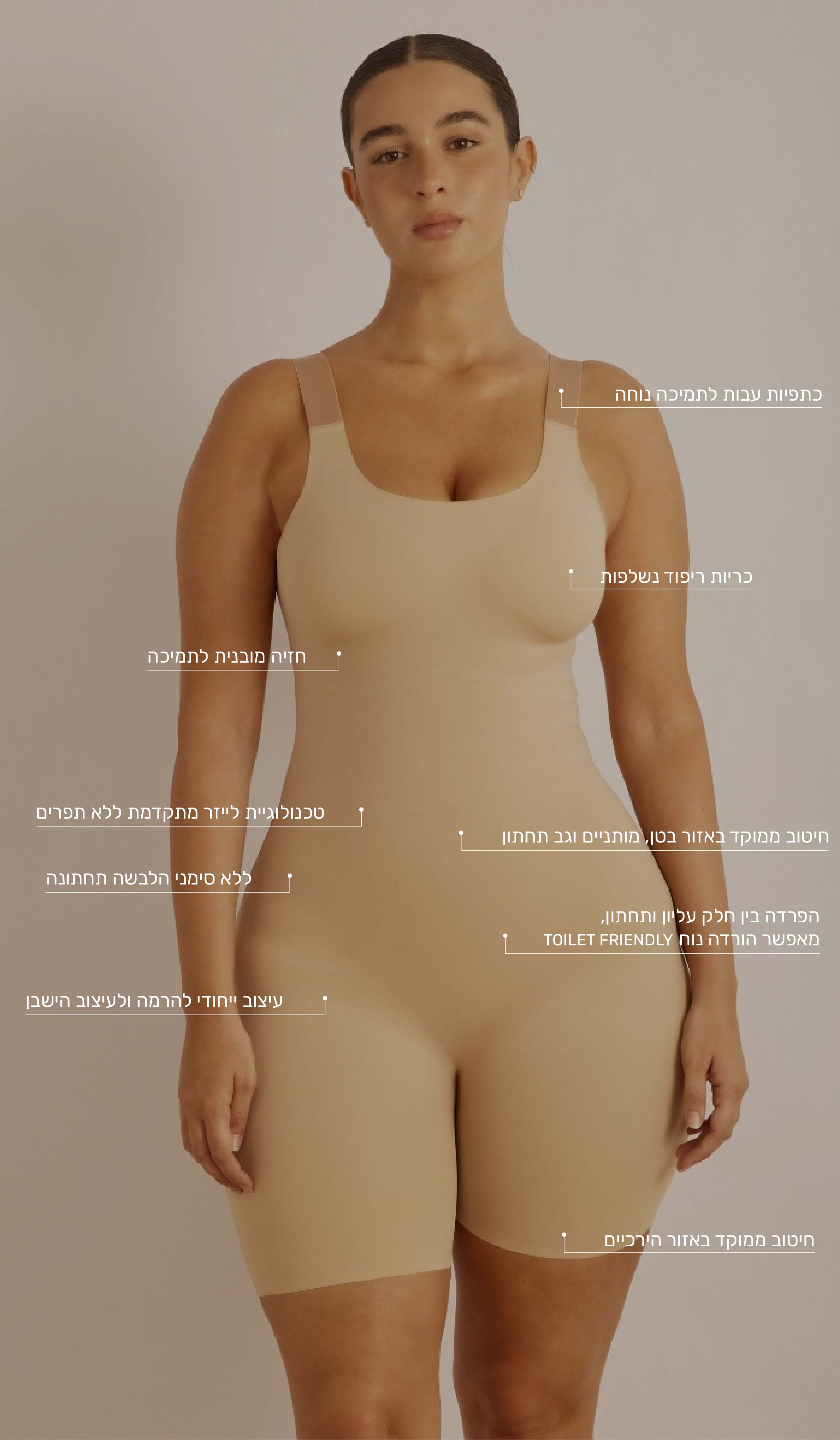 אוברול מחטב כתפיות עבות - פודרה