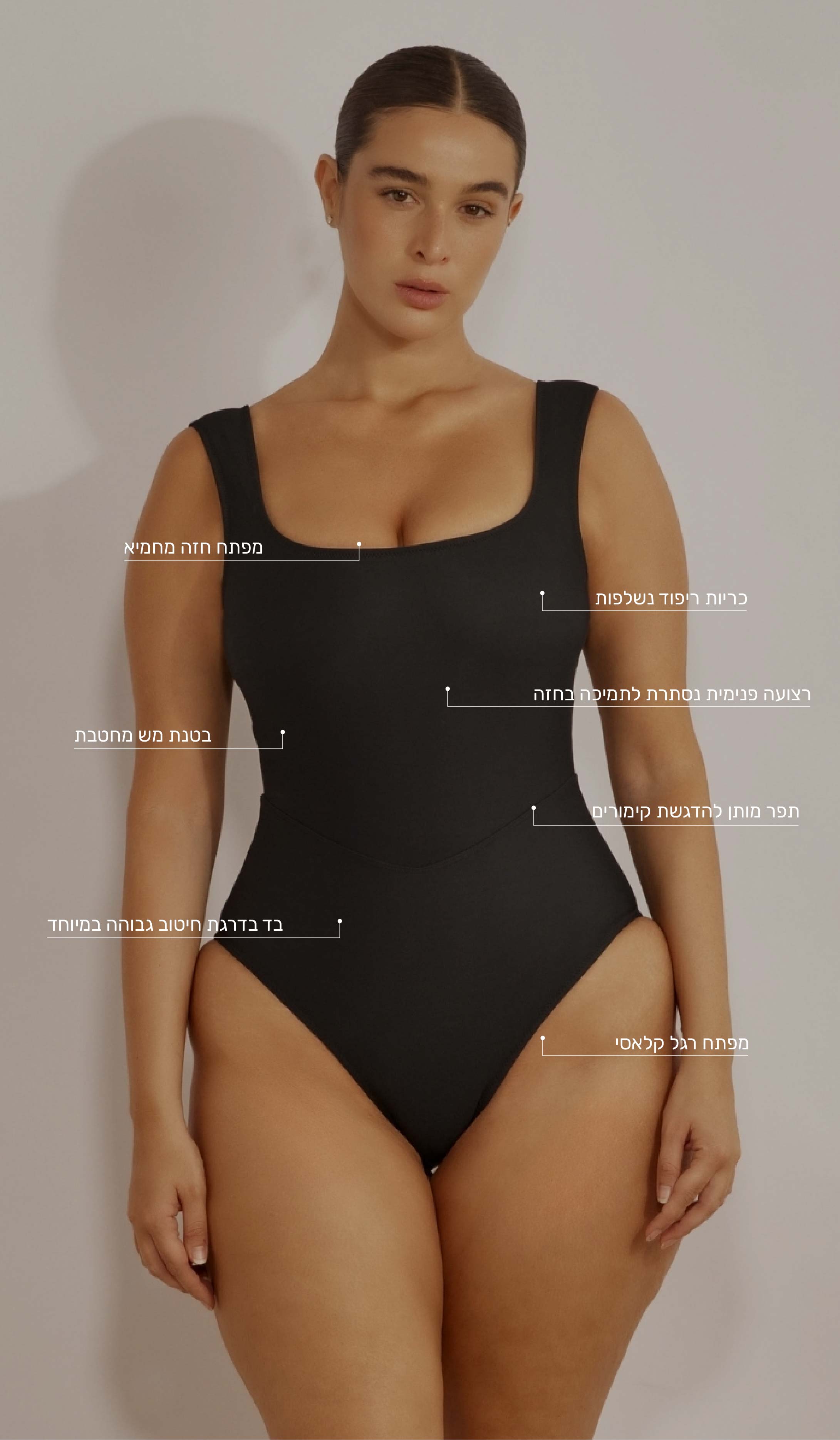 בגד ים שלם לנשים - רובין שחור