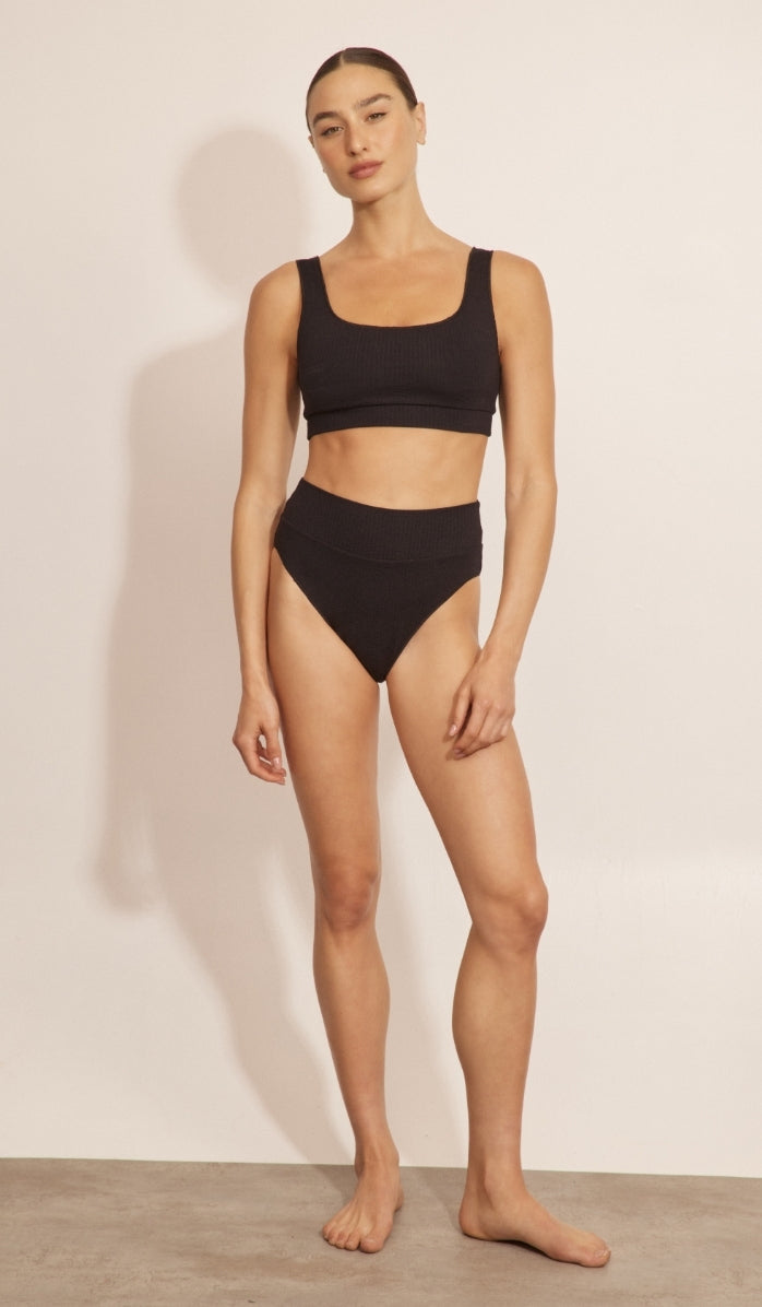 טופ ביקיני לנשים - אמילי שחור וופל