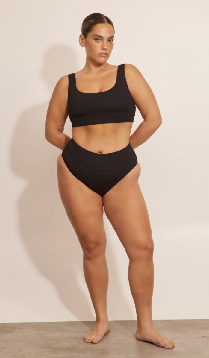 טופ ביקיני לנשים - אמילי שחור וופל