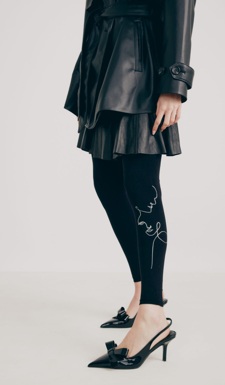 גרביון נשים ללא כף רגל - מחוברים שחור
