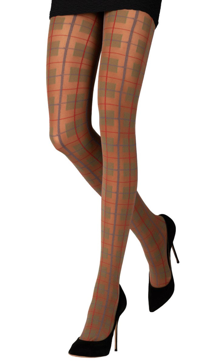 גרביון משבצות אוקספורד - מוקה