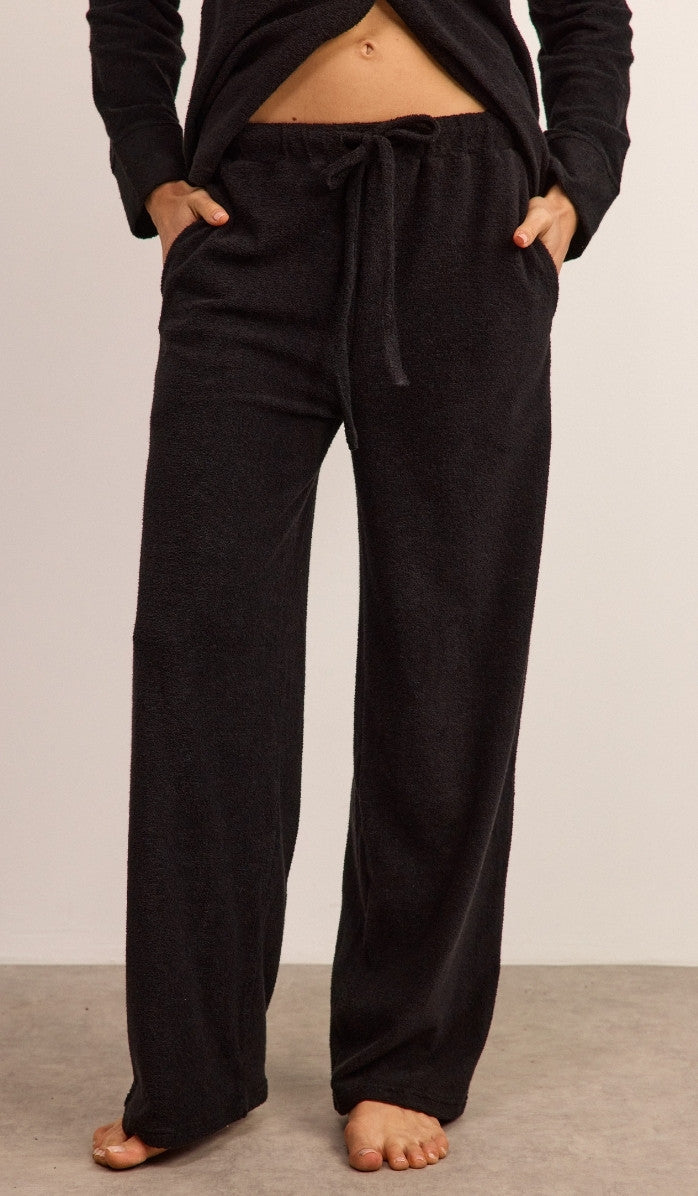 סט מכופתר מבד בוקלה - שחור