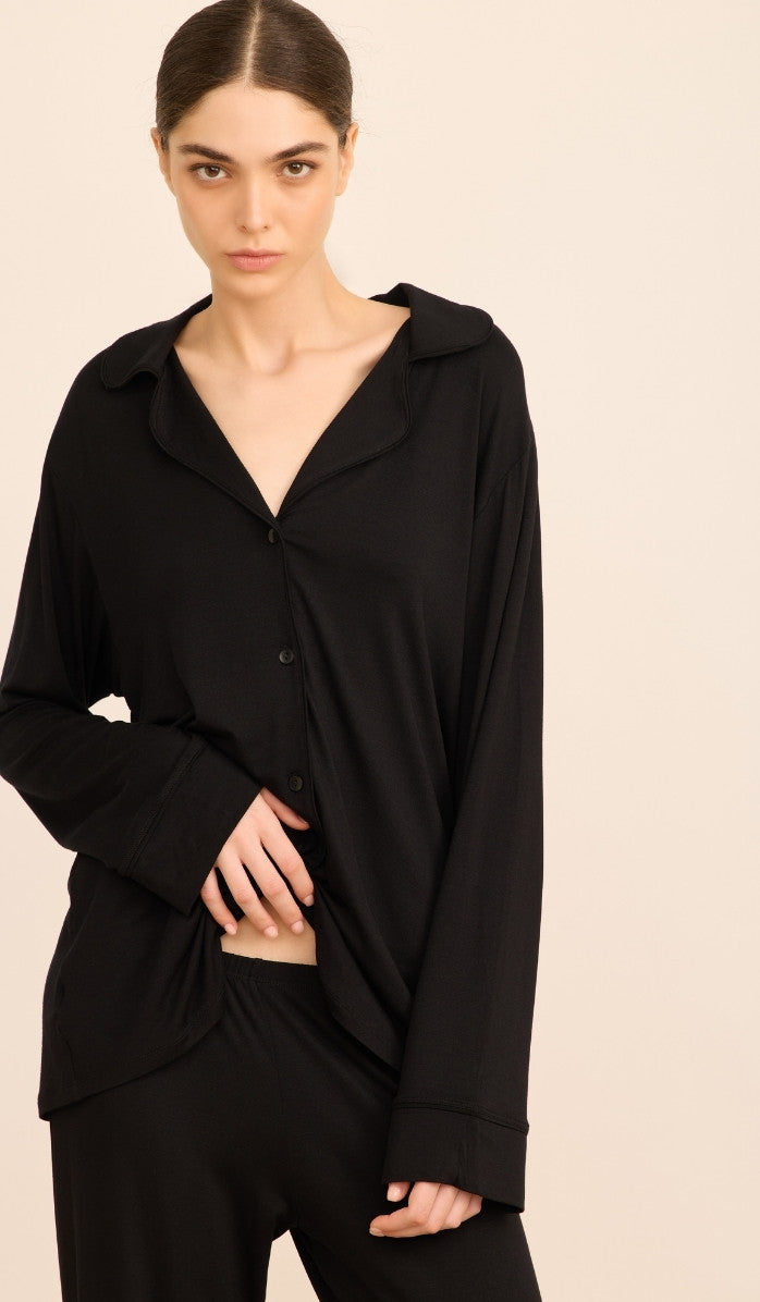 סט מכופתר מבד מודל - לוסי שחור