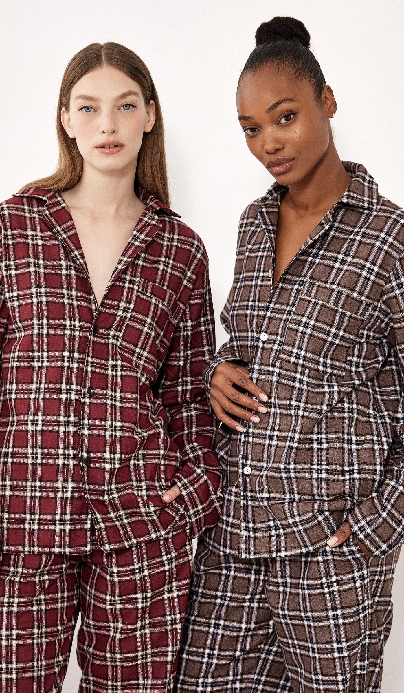 סט מכופתר פלנל - בילי חום משובץ