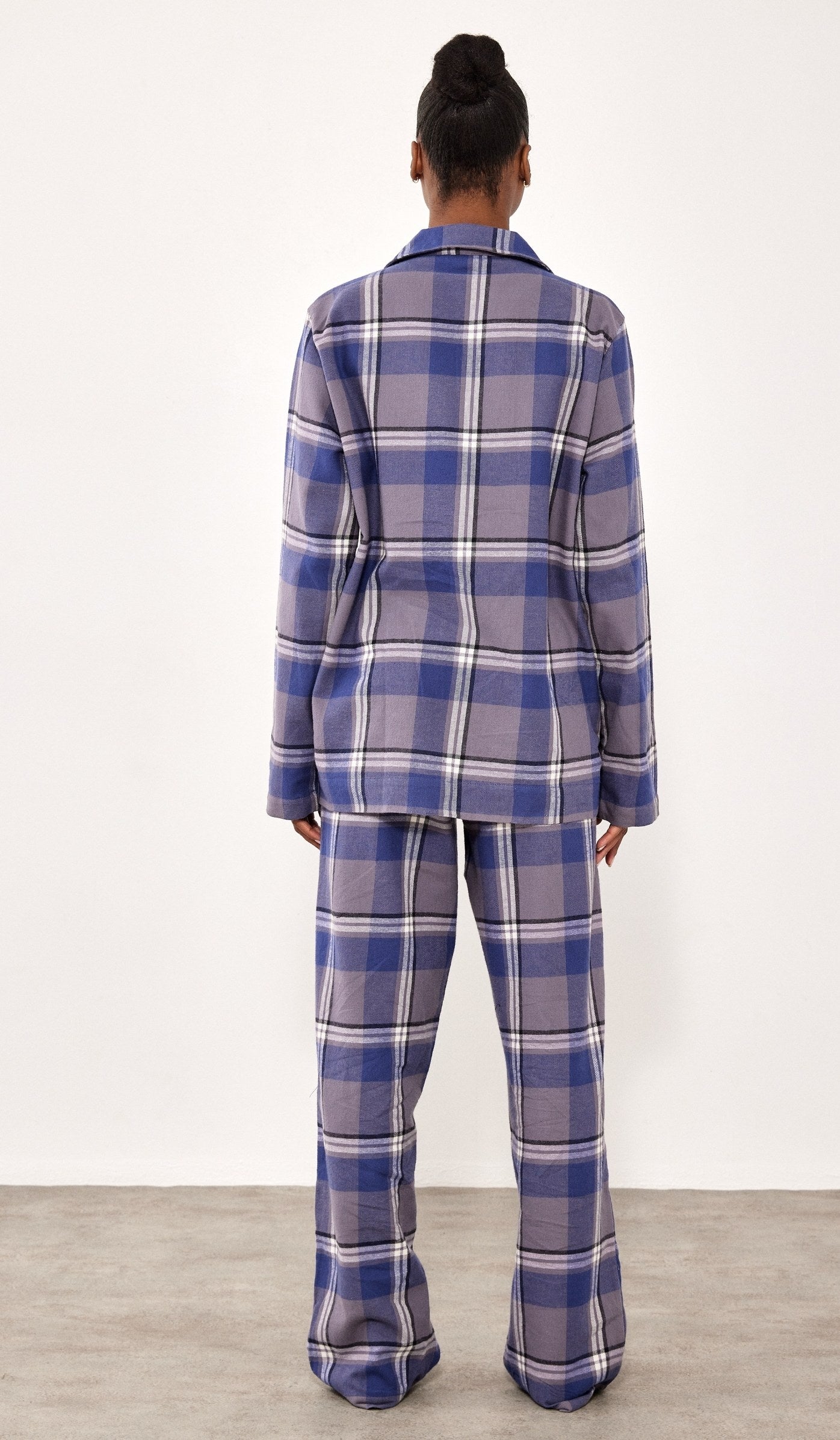 סט מכופתר פלנל - בילי כחול משובץ