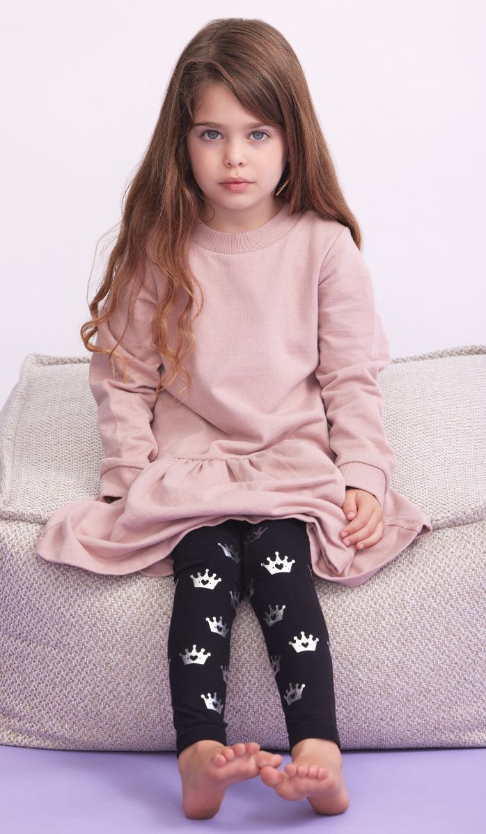 גרביון ילדות ללא כף רגל - מלכה ליום אחד שחור