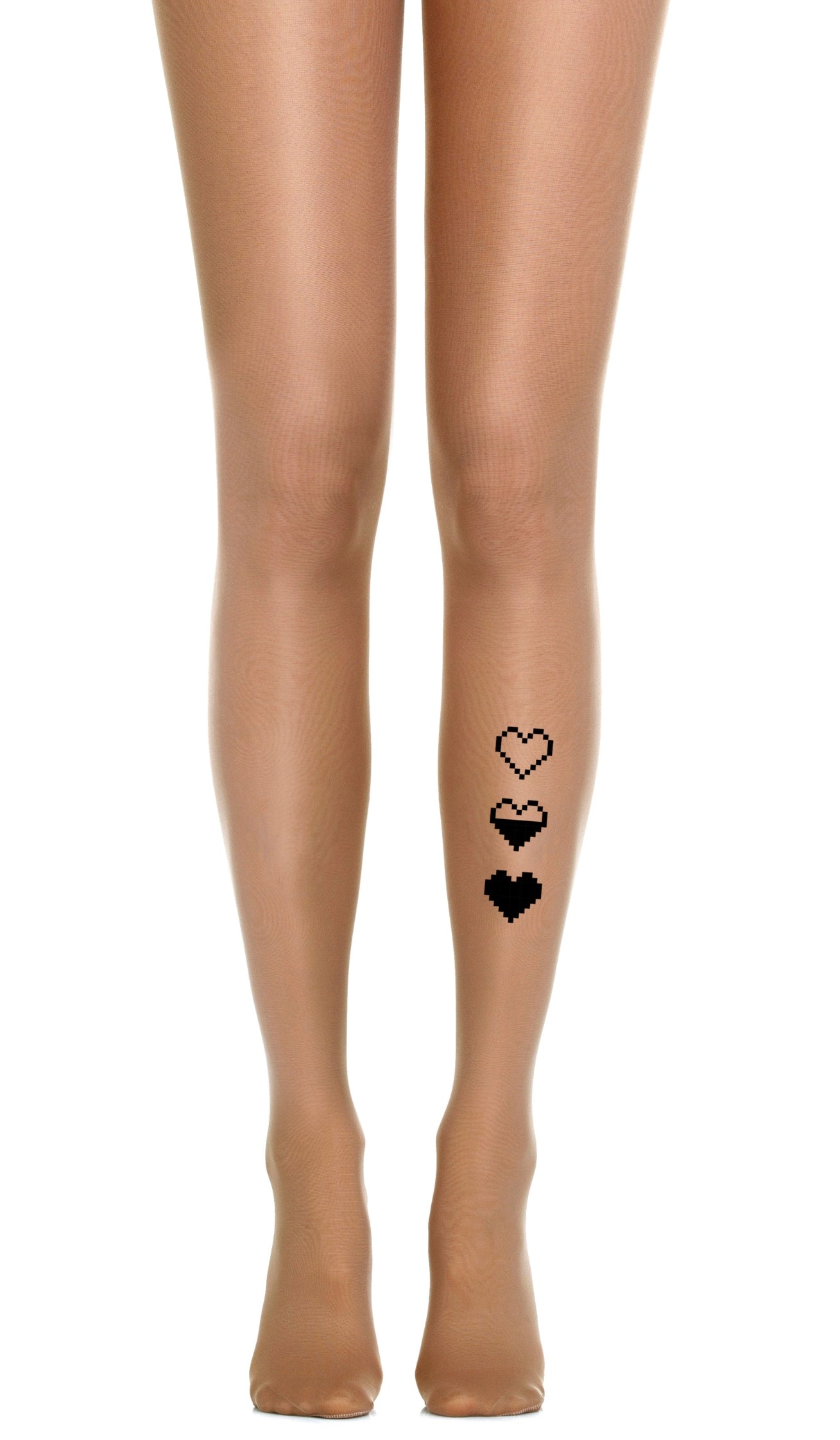 גרביונים שקופים עם הדפס לבבות