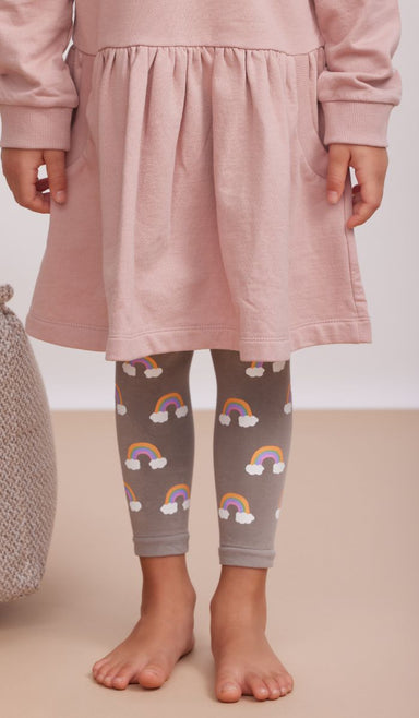 גרביון ילדות ללא כף רגל - ממלכת הקשתות אפור