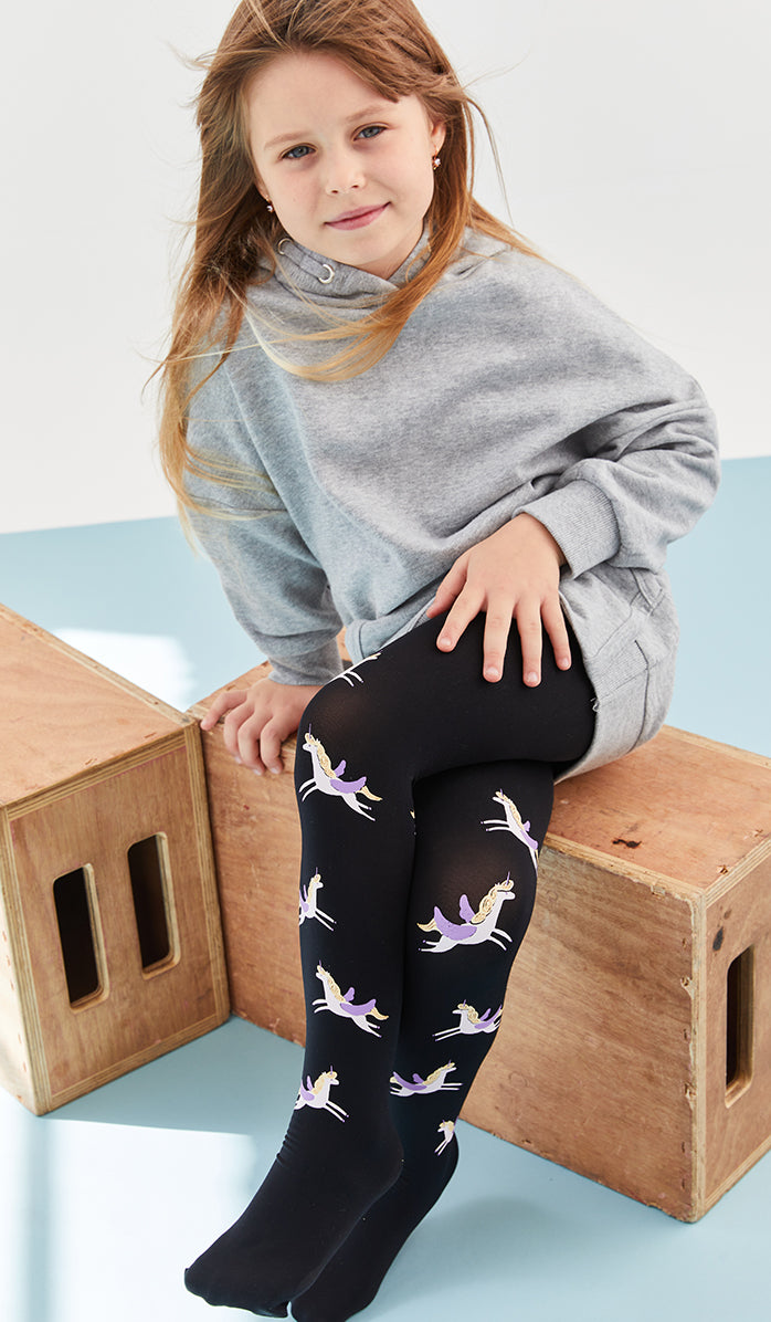 גרביון ילדות אטום - לעוף אל על שחור