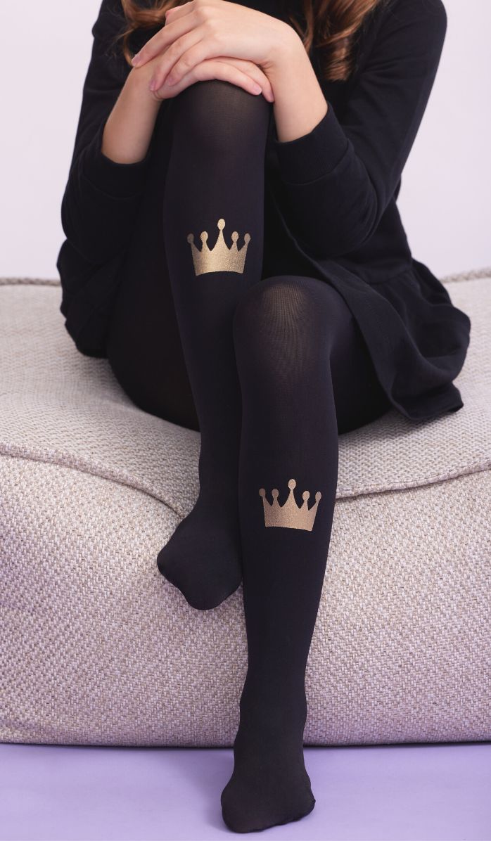 גרביון ילדות אטום - קווין בי שחור