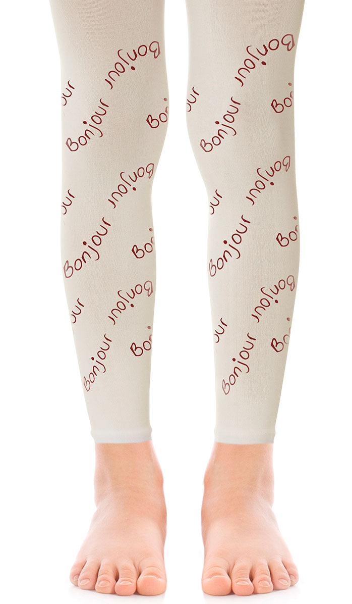 גרביון ילדות ללא כף רגל - בונז'ור קרם