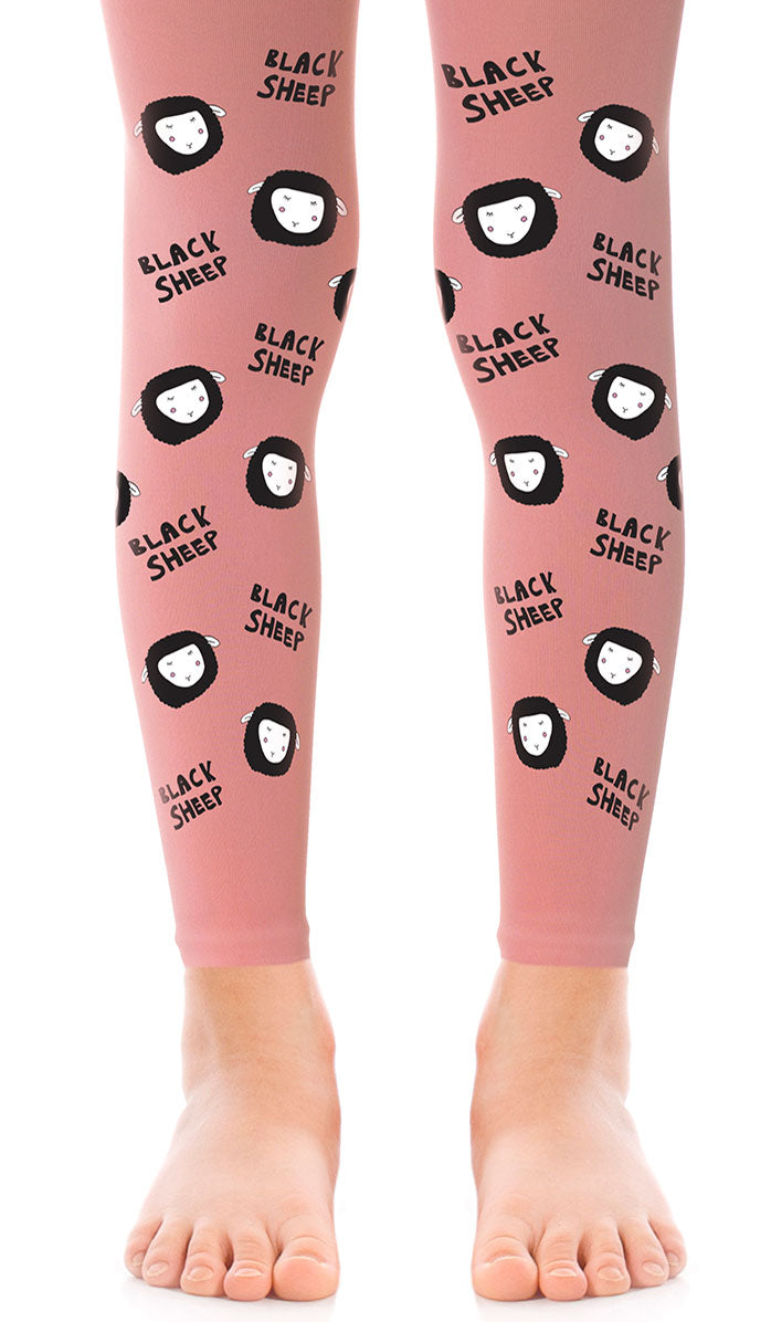 גרביון ילדות ללא כף רגל - כבשה שושנה ורוד