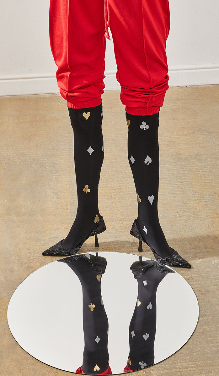 גרביון נשים אטום - פול האוס שחור