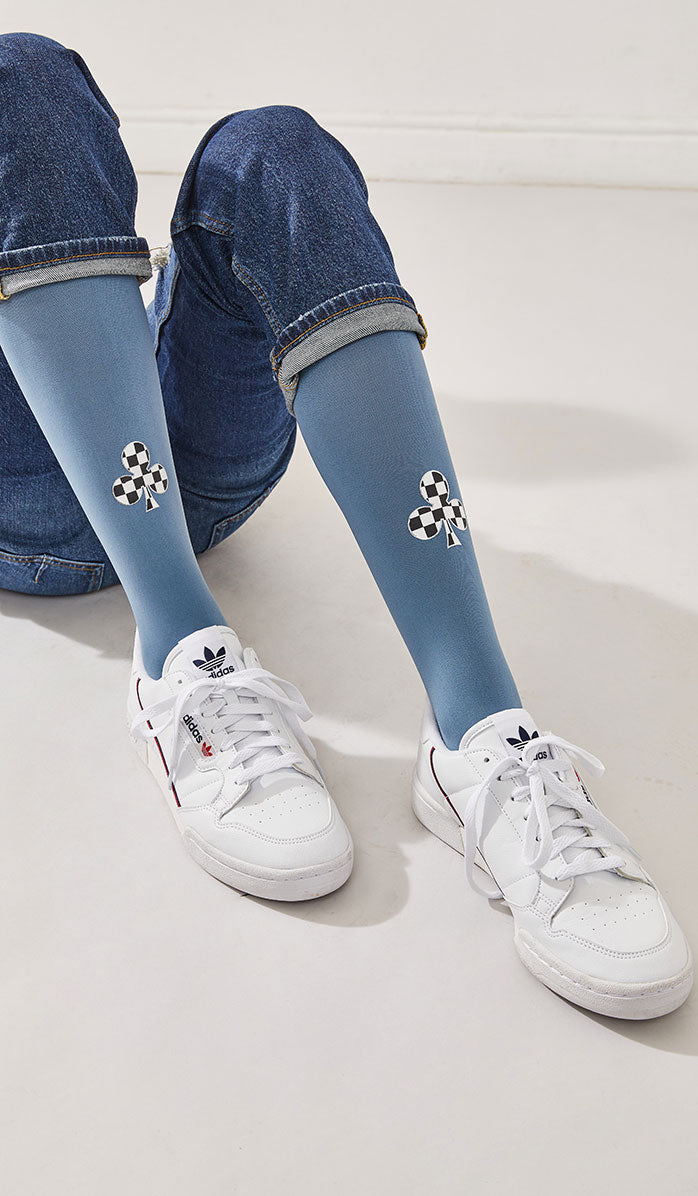 גרביון נשים אטום - פוקר נייט כחול