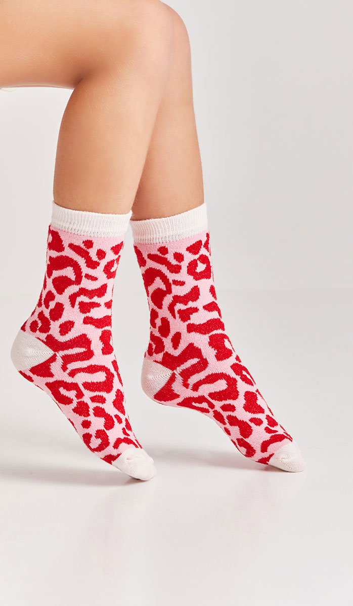 גרביים לילדות בעיצוב מנומר